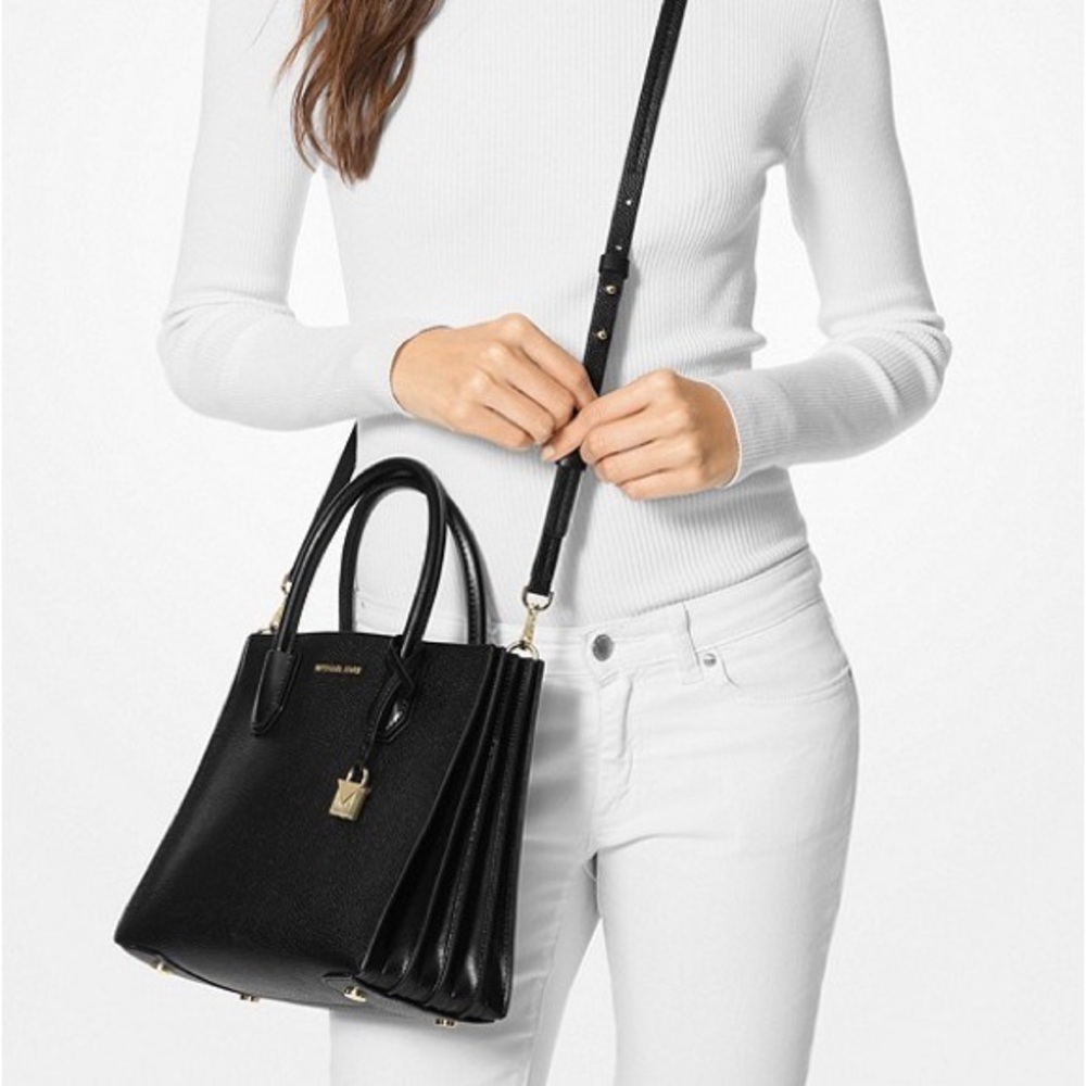 Michael Kors Pebbled Leather Accordion Satchel - Picture 5 of 5